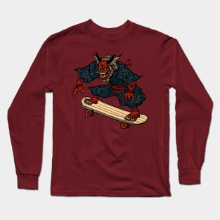 Oni Sk8er [Ukiyo-e woodblock Print] Long Sleeve T-Shirt